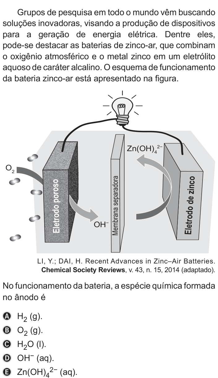 Questão 118 no caderno Azul do ENEM 2019