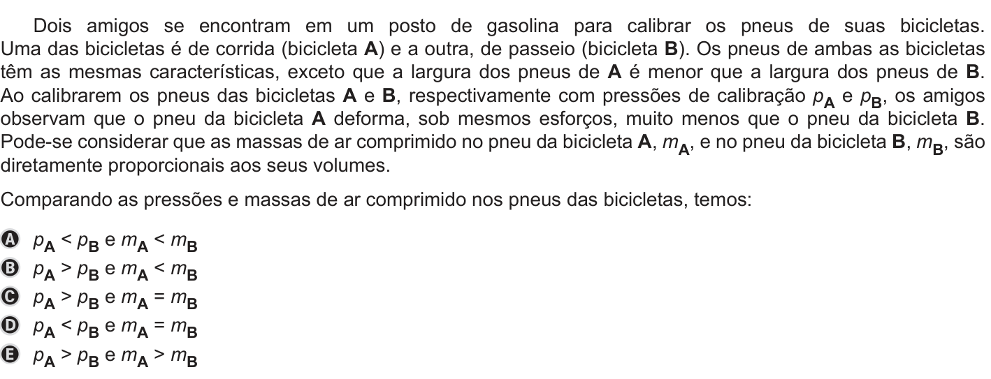 Questão 119 no caderno Azul do ENEM 2019