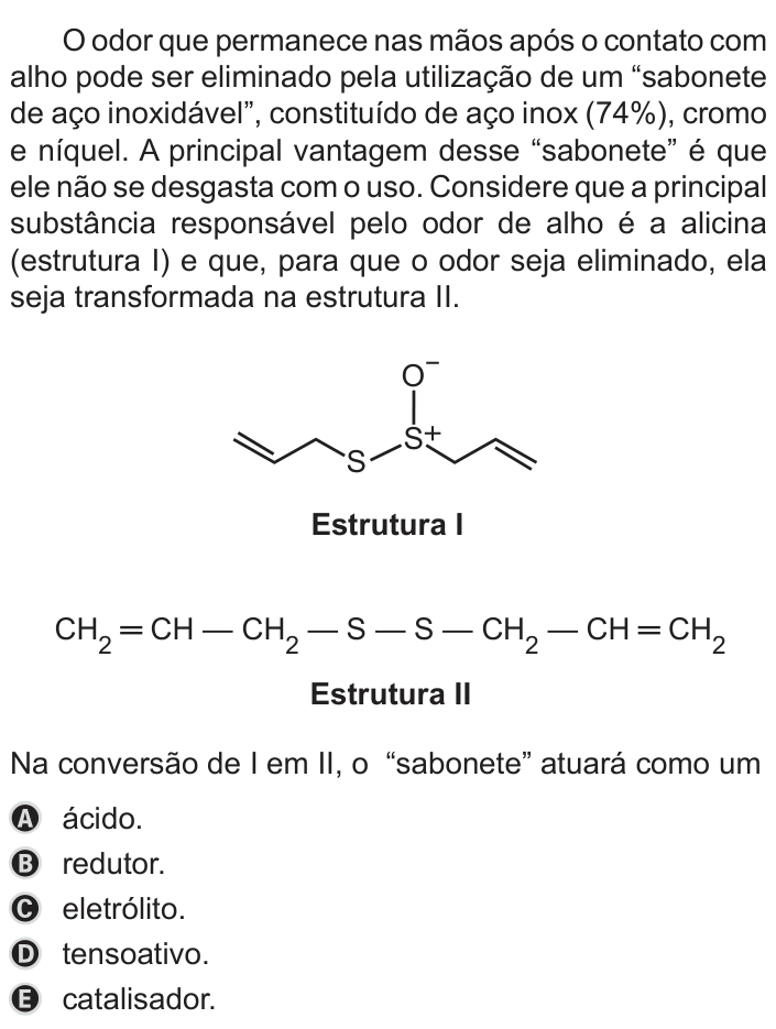 Questão 122 no caderno Azul do ENEM 2019