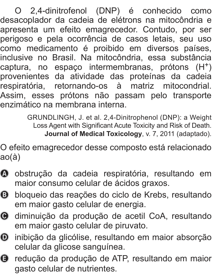 Questão 127 no caderno Azul do ENEM 2019