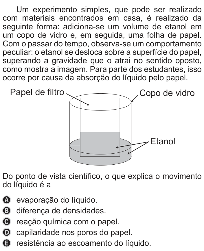 Questão 134 no caderno Azul do ENEM 2019