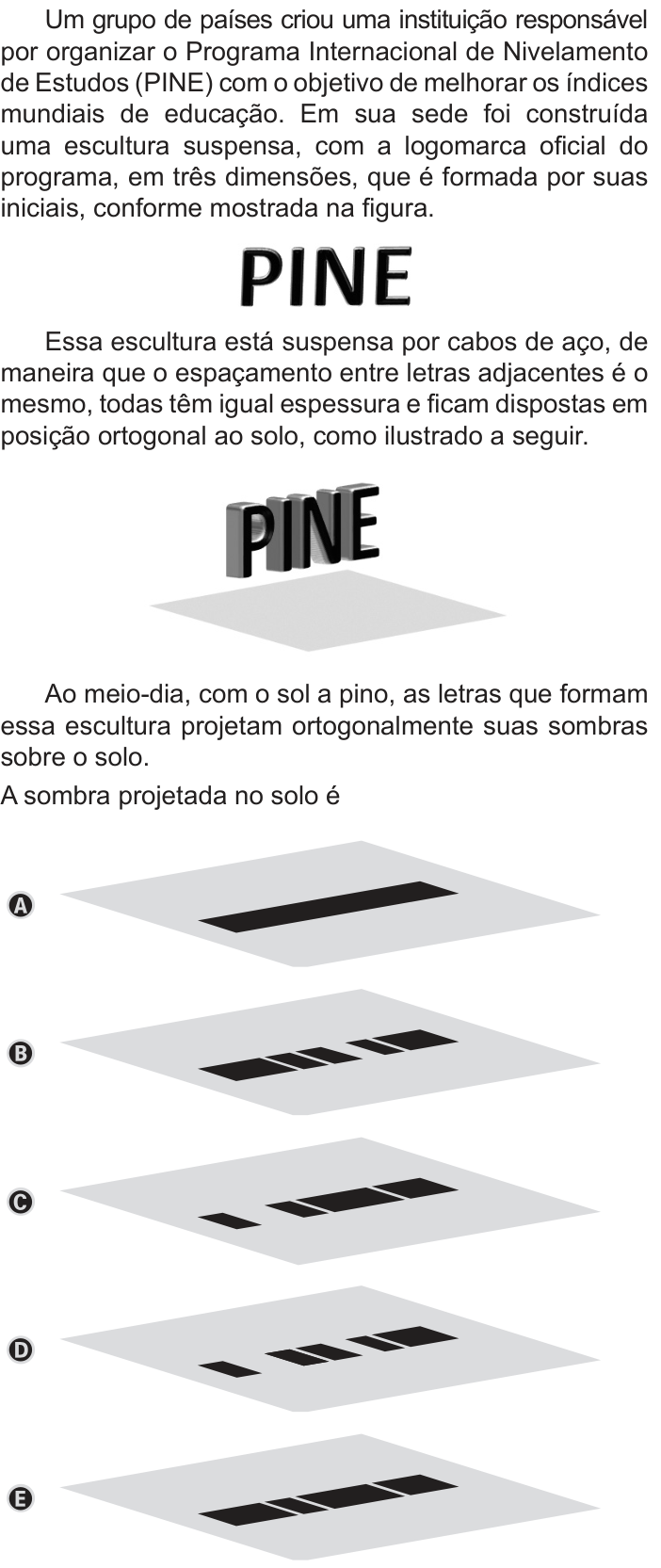 Questão 136 no caderno Azul do ENEM 2019