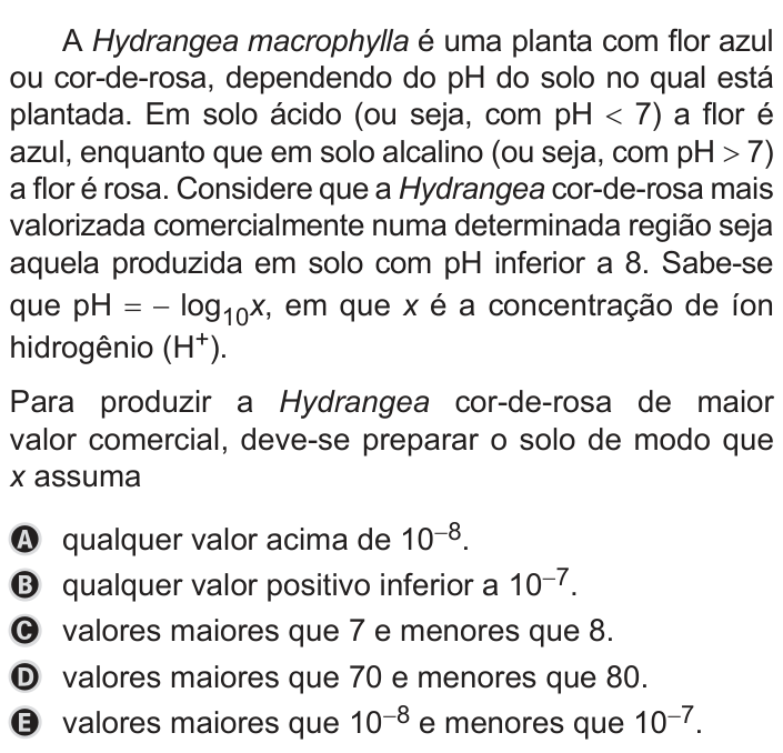 Questão 137 no caderno Azul do ENEM 2019
