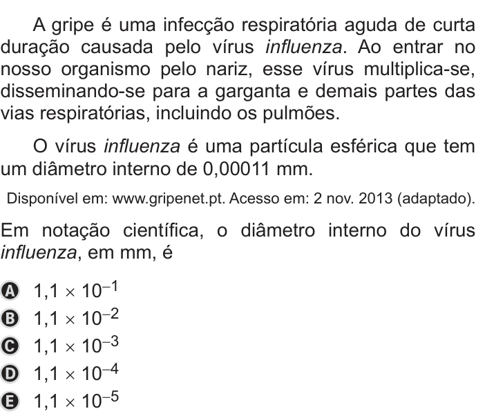 Questão 140 no caderno Azul do ENEM 2019