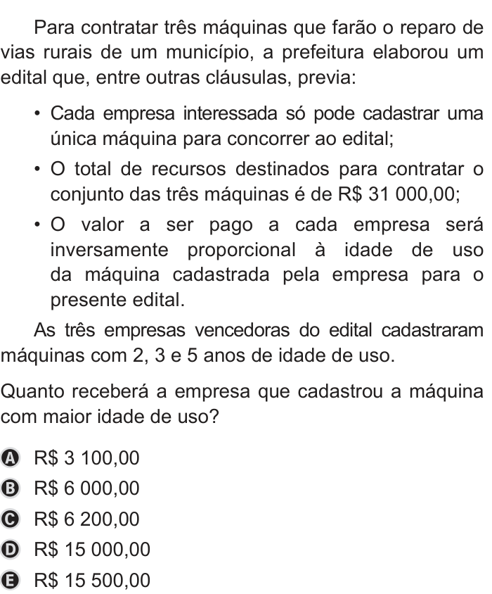 Questão 152 no caderno Azul do ENEM 2019