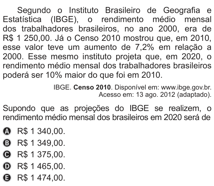 Questão 153 no caderno Azul do ENEM 2019