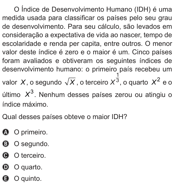 Questão 163 no caderno Azul do ENEM 2019