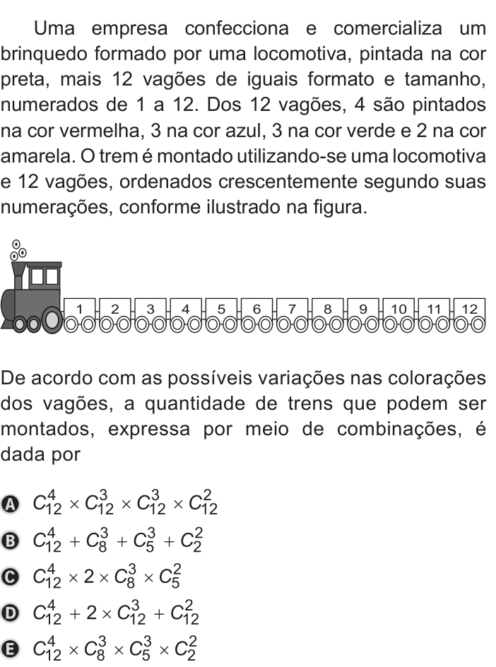 Questão 171 no caderno Azul do ENEM 2019