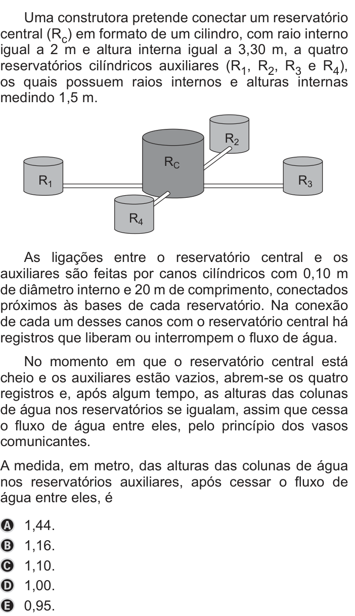 Questão 175 no caderno Azul do ENEM 2019