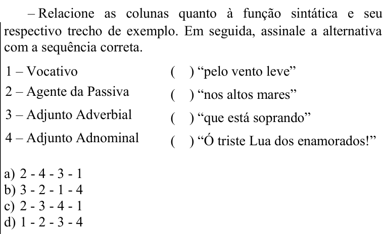 Questão 6 no caderno CFS 2 da EEAR 2021
