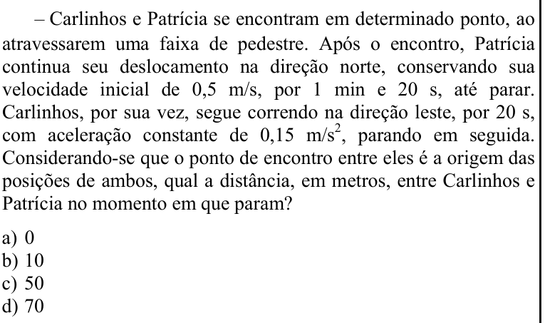 Questão 89 no caderno CFS 2 da EEAR 2021