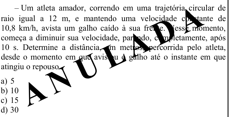 Questão 95 no caderno CFS 2 da EEAR 2021