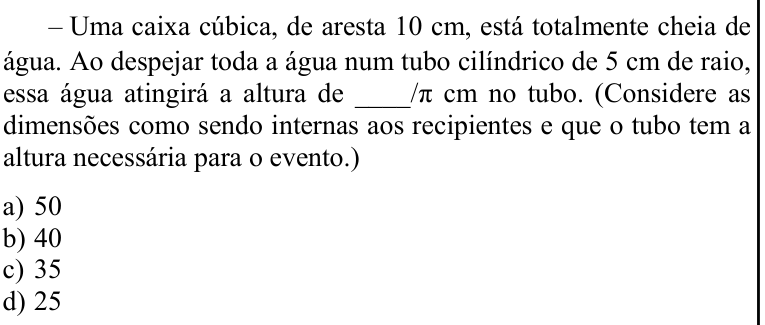 Questão 49 no caderno CFS 1 da EEAR 2022