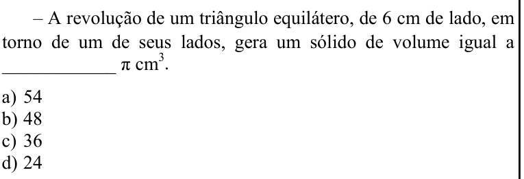 Questão 57 no caderno CFS 1 da EEAR 2022