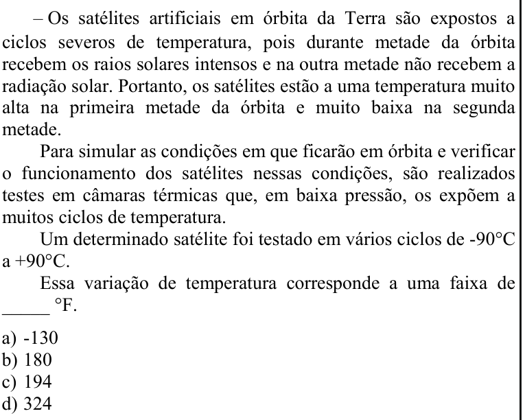 Questão 74 no caderno CFS 1 da EEAR 2022