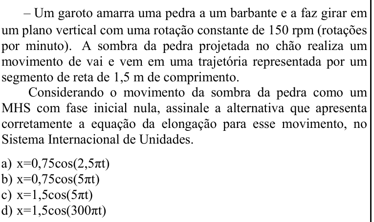 Questão 79 no caderno CFS 1 da EEAR 2022