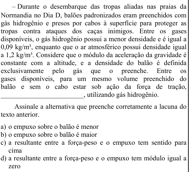 Questão 80 no caderno CFS 1 da EEAR 2022