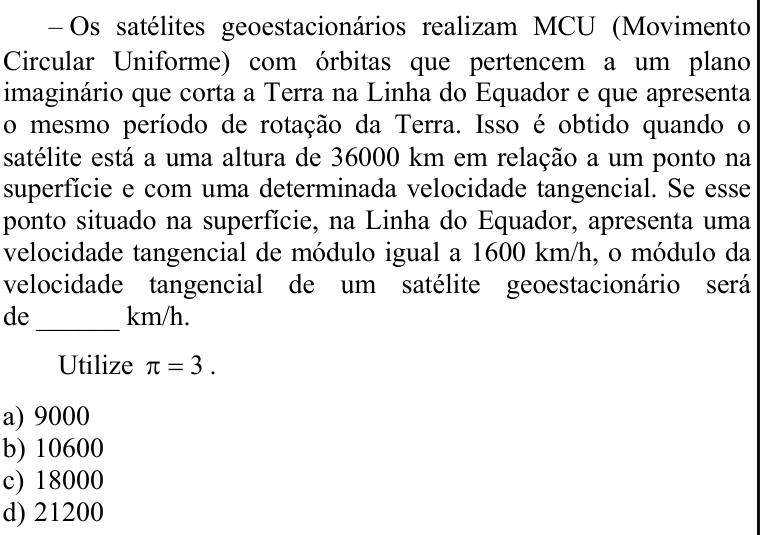 Questão 89 no caderno CFS 1 da EEAR 2022