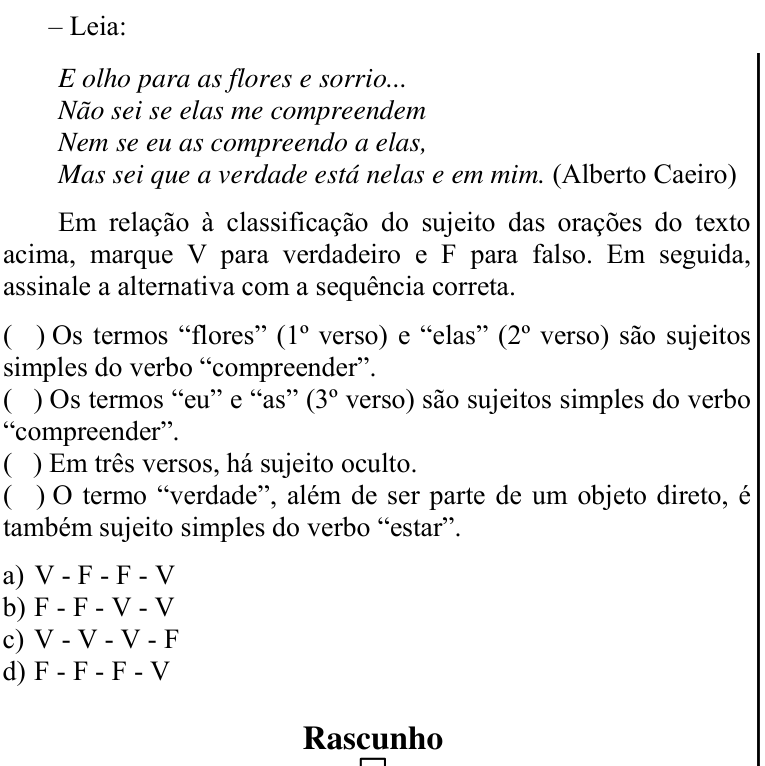 Questão 24 no caderno CFS 2 da EEAR 2022