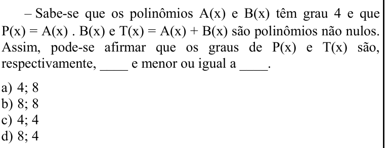 Questão 64 no caderno CFS 2 da EEAR 2022
