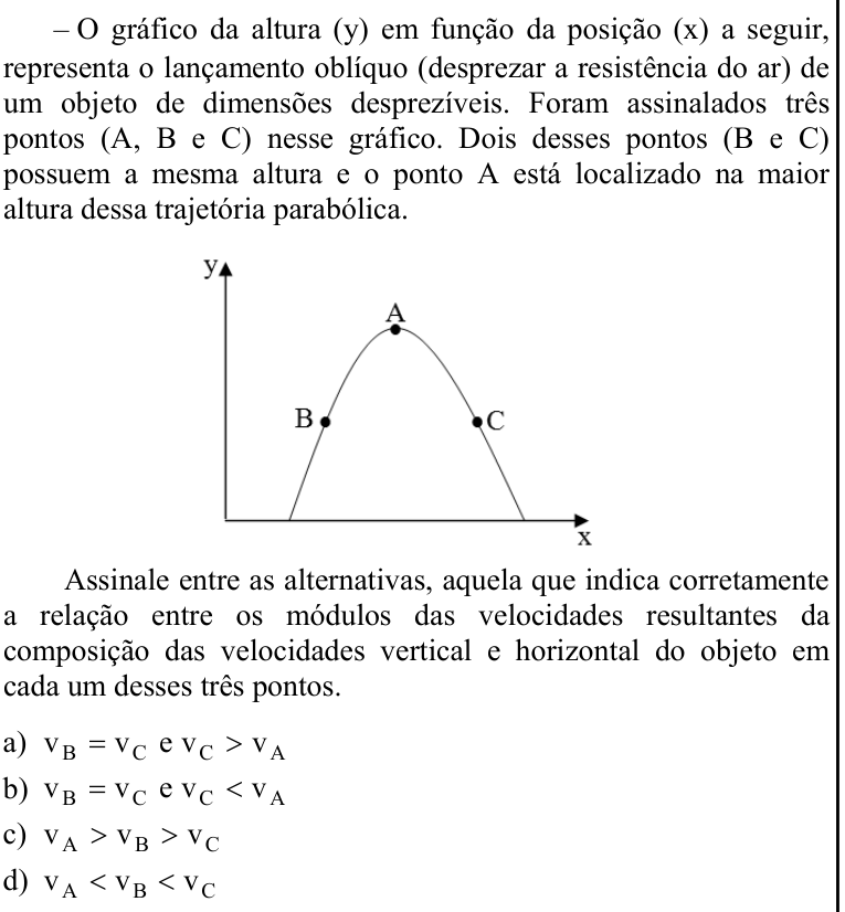 Questão 75 no caderno CFS 2 da EEAR 2022