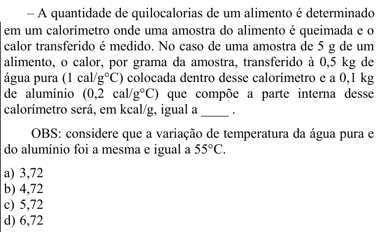Questão 78 no caderno CFS 2 da EEAR 2022