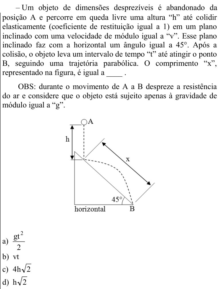 Questão 91 no caderno CFS 2 da EEAR 2022