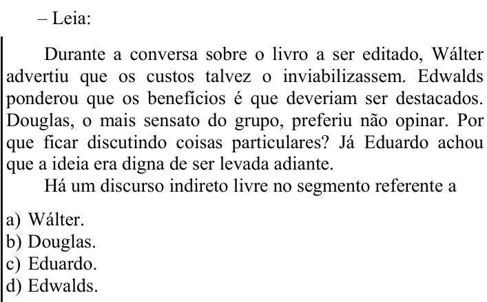 Questão 6 no caderno CFS 1 da EEAR 2023