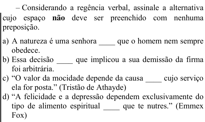 Questão 8 no caderno CFS 1 da EEAR 2023