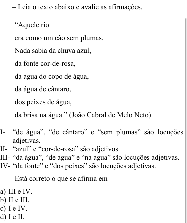 Questão 10 no caderno CFS 1 da EEAR 2023