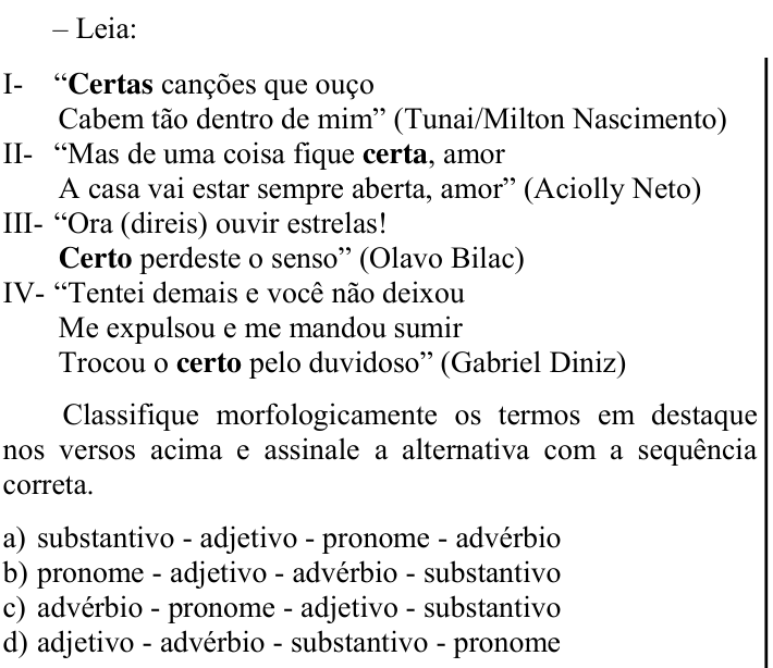 Questão 20 no caderno CFS 1 da EEAR 2023