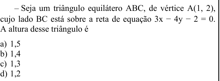 Questão 55 no caderno CFS 1 da EEAR 2023