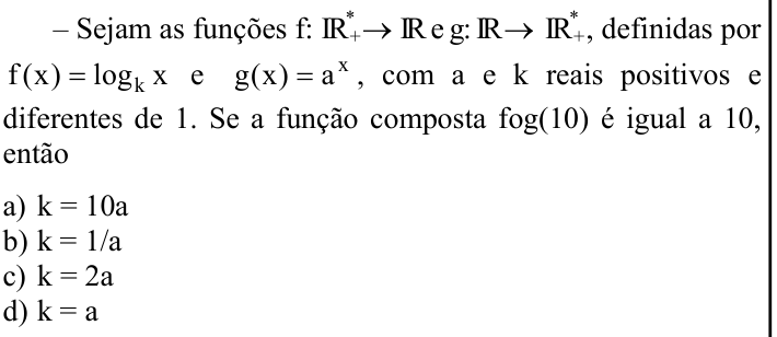 Questão 62 no caderno CFS 1 da EEAR 2023