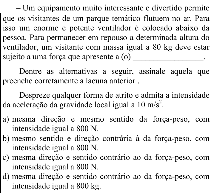 Questão 76 no caderno CFS 1 da EEAR 2023