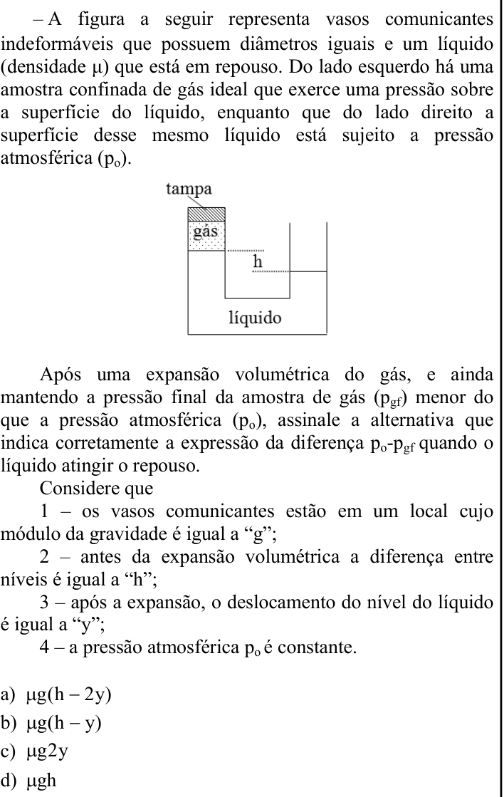 Questão 78 no caderno CFS 1 da EEAR 2023