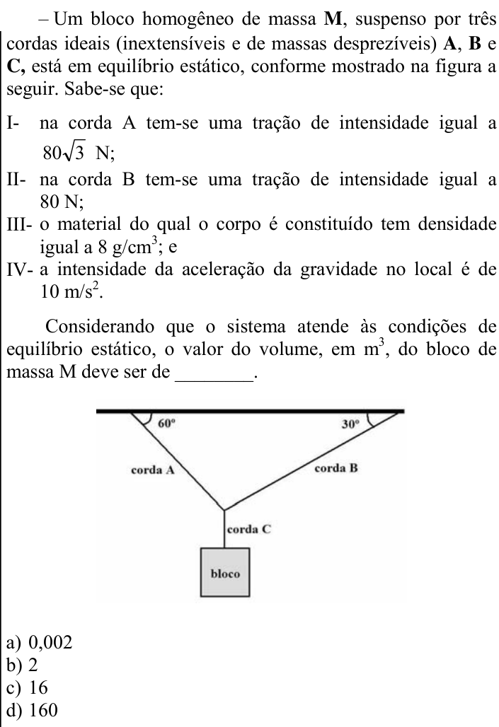 Questão 79 no caderno CFS 1 da EEAR 2023