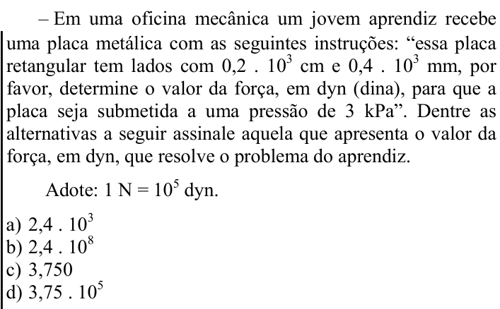 Questão 92 no caderno CFS 1 da EEAR 2023