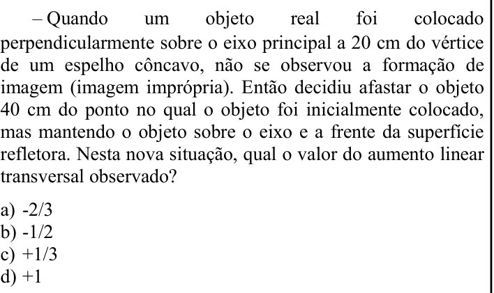 Questão 95 no caderno CFS 1 da EEAR 2023