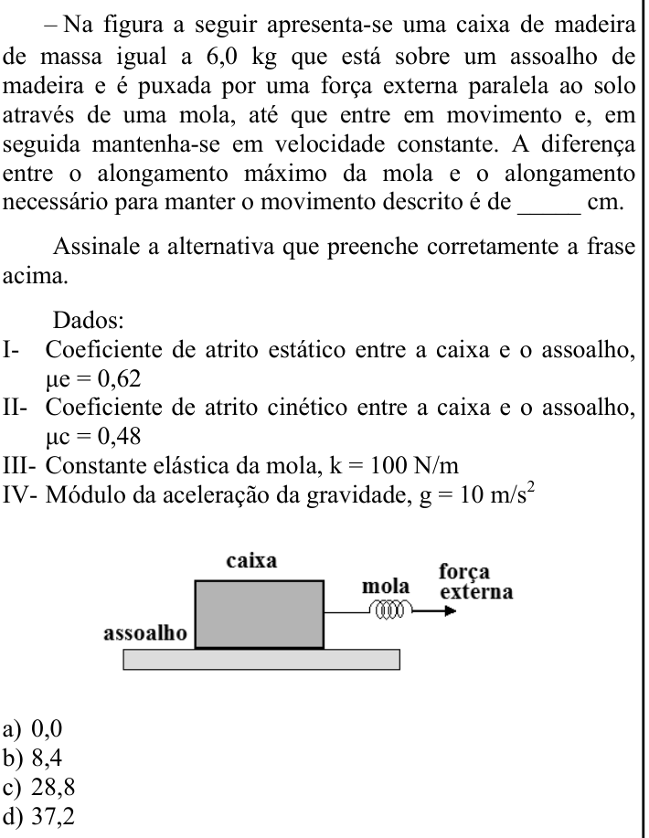Questão 74 no caderno CFS 2 da EEAR 2023