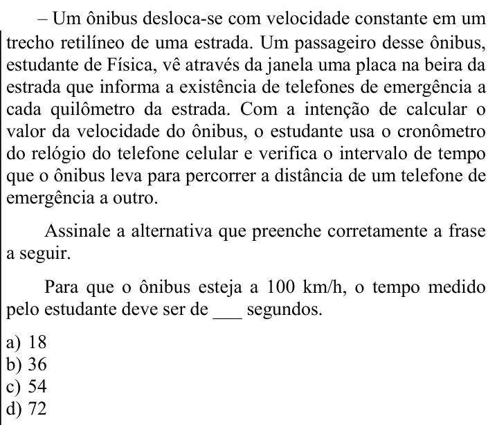 Questão 82 no caderno CFS 2 da EEAR 2023