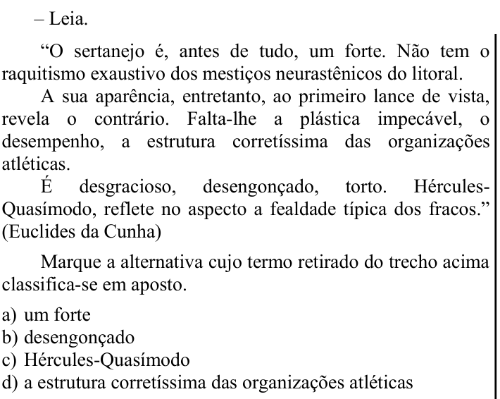 Questão 10 no caderno CFS 1 da EEAR 2024