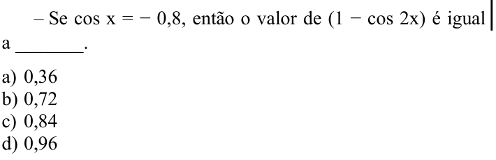 Questão 55 no caderno CFS 1 da EEAR 2024