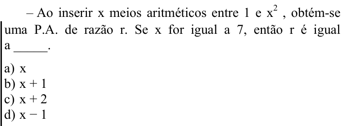 Questão 62 no caderno CFS 1 da EEAR 2024