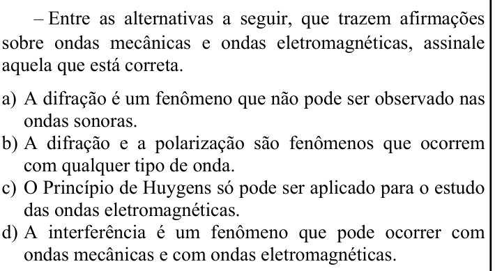 Questão 75 no caderno CFS 1 da EEAR 2024