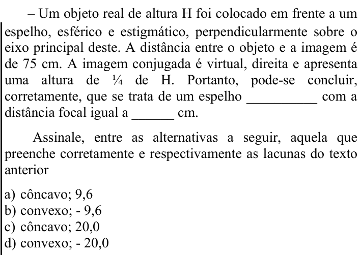 Questão 77 no caderno CFS 1 da EEAR 2024