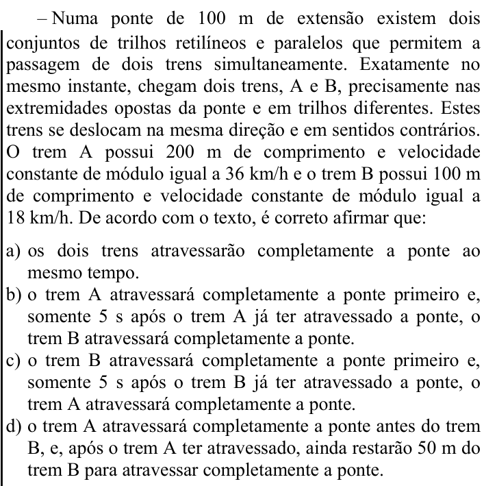 Questão 78 no caderno CFS 1 da EEAR 2024