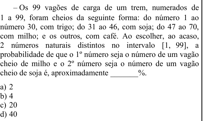 Questão 66 no caderno CFS 2 da EEAR 2024