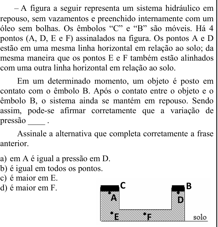 Questão 79 no caderno CFS 2 da EEAR 2024