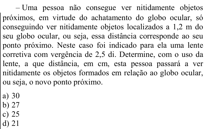 Questão 94 no caderno CFS 2 da EEAR 2024