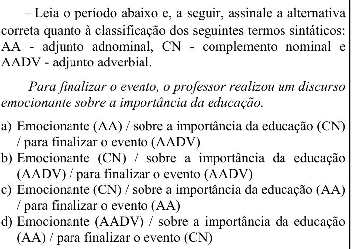 Questão 13 no caderno CFS 1 da EEAR 2025